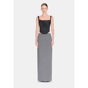 Montsand Women's Gray Eleanor Maxi Skirt Size Medium